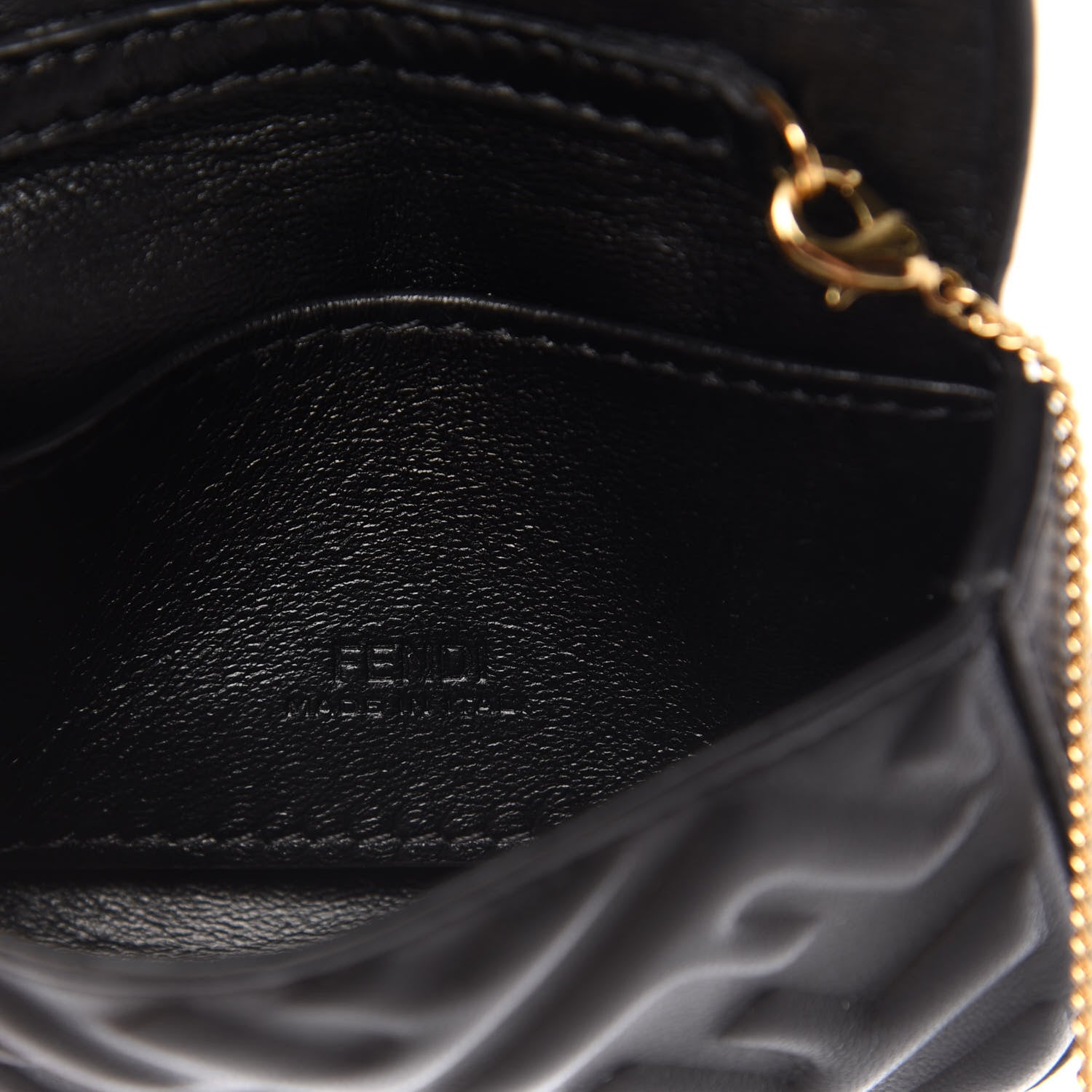 Fendi Nappa Matisse FF Embossed Nano Baguette Charm Black 8 of 9