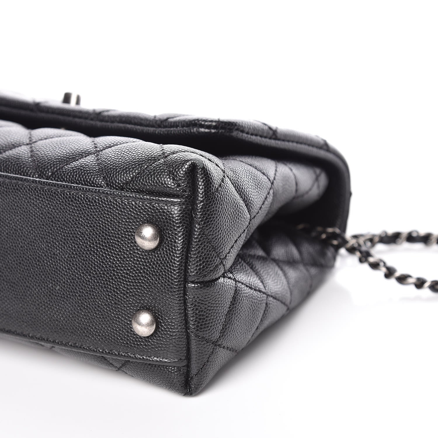 Chanel Caviar Lizard Quilted Mini Coco Handle Flap Black 6 of 9