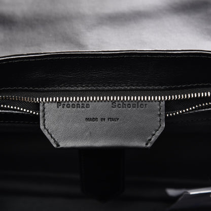 Proenza Schouler Lambskin Lizard Snakeskin Suede Medium PS1 Exotic Stripe Mix Satchel Black 6 of 7