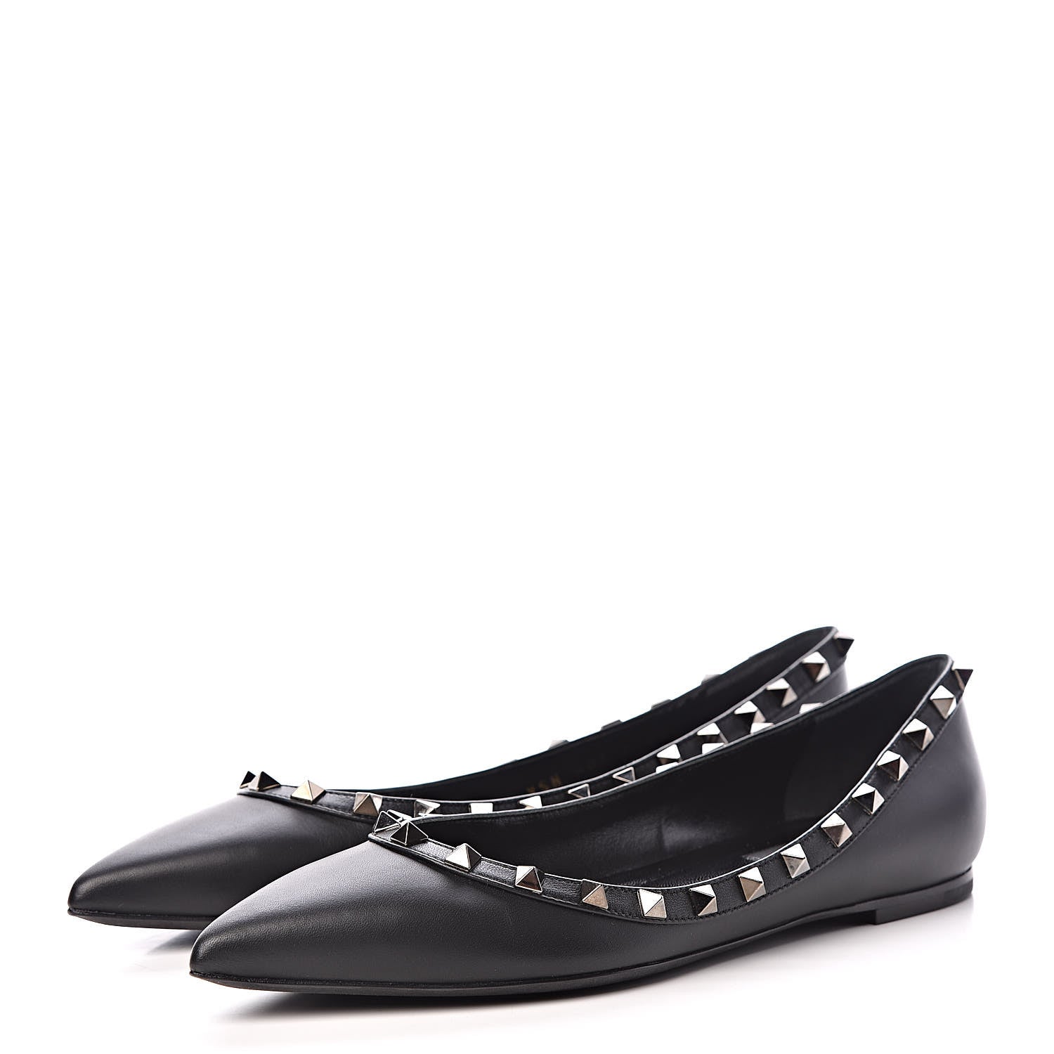 Valentino Garavani Nappa Rockstud Ballerina Flats 38 Black 3 of 9