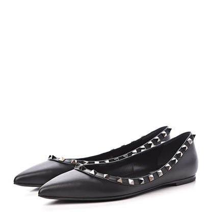Valentino Garavani Nappa Rockstud Ballerina Flats 38 Black 3 of 9
