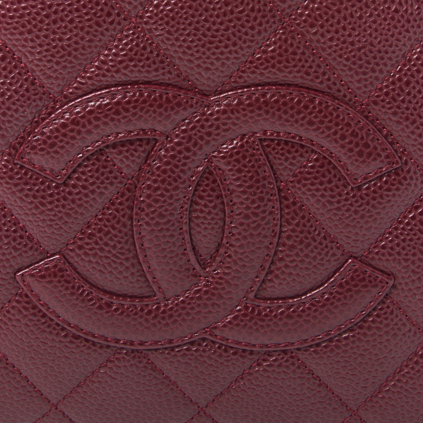 Caviar Quilted Petit Timeless Shopping Tote PTT Burgundy