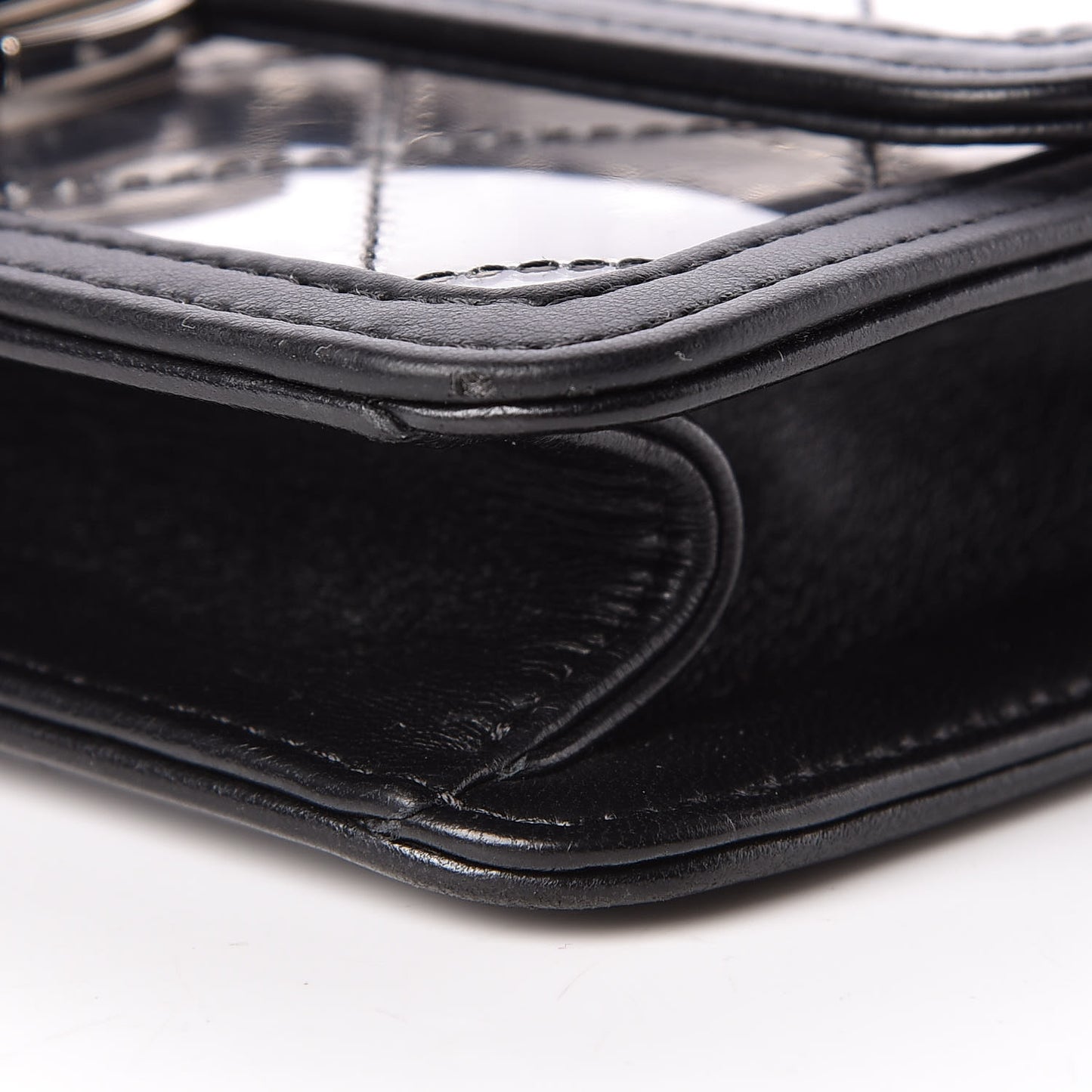 PVC Lambskin Quilted Mini Beauty Lock Flap Black