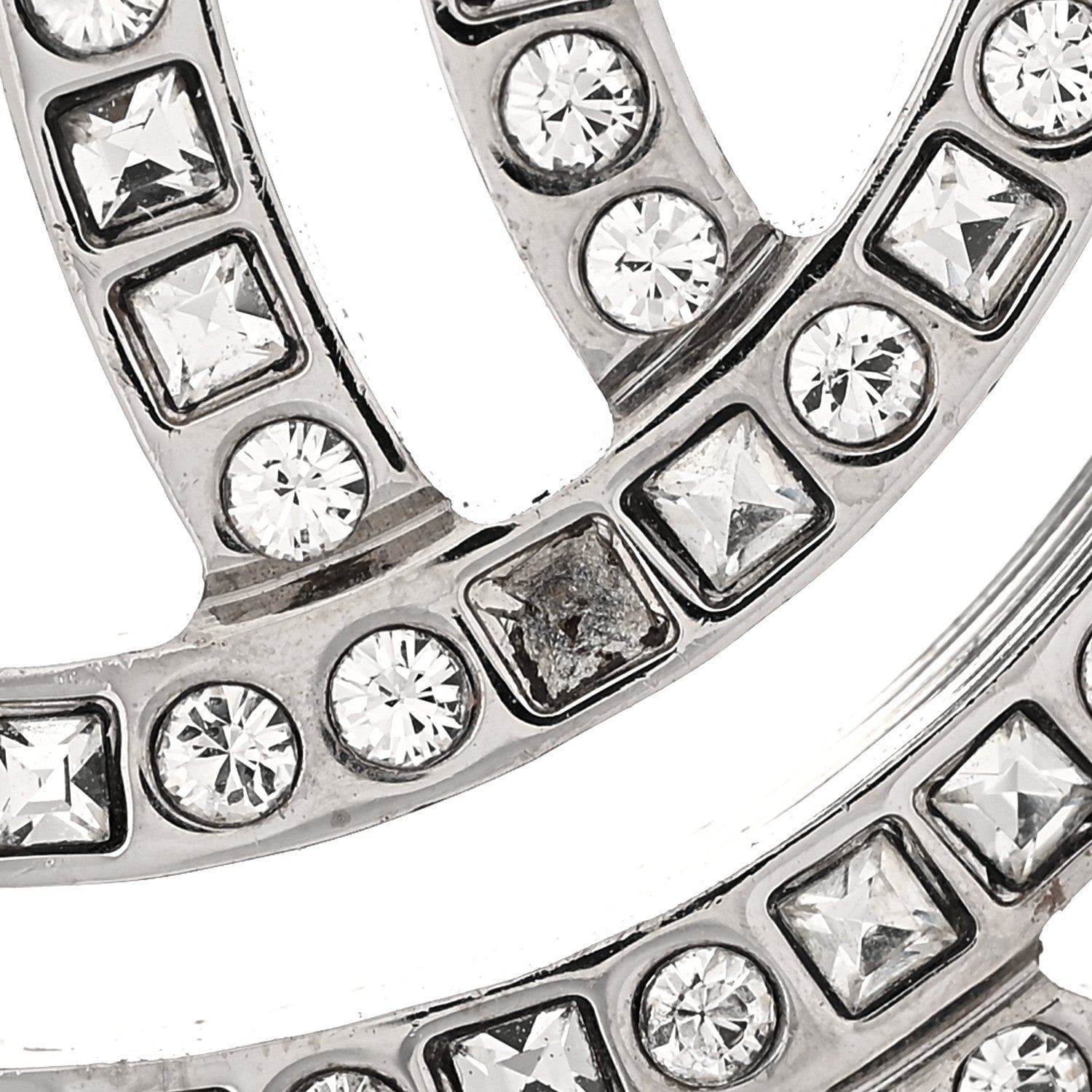 Chanel Metal Baguette Crystal CC Cuff Silver 5 of 6
