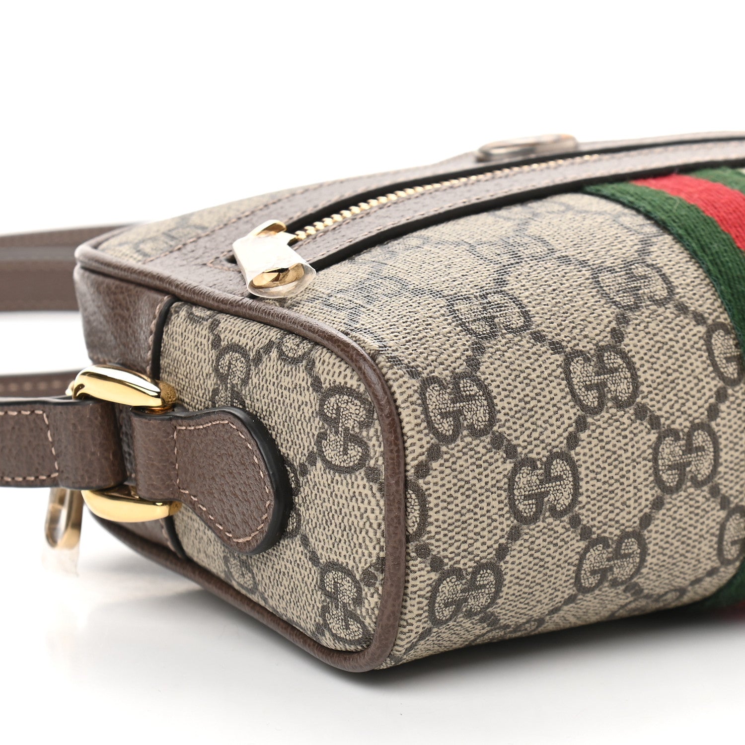 Gucci GG Supreme Monogram Web Mini Ophidia Shoulder Bag Brown 8 of 9