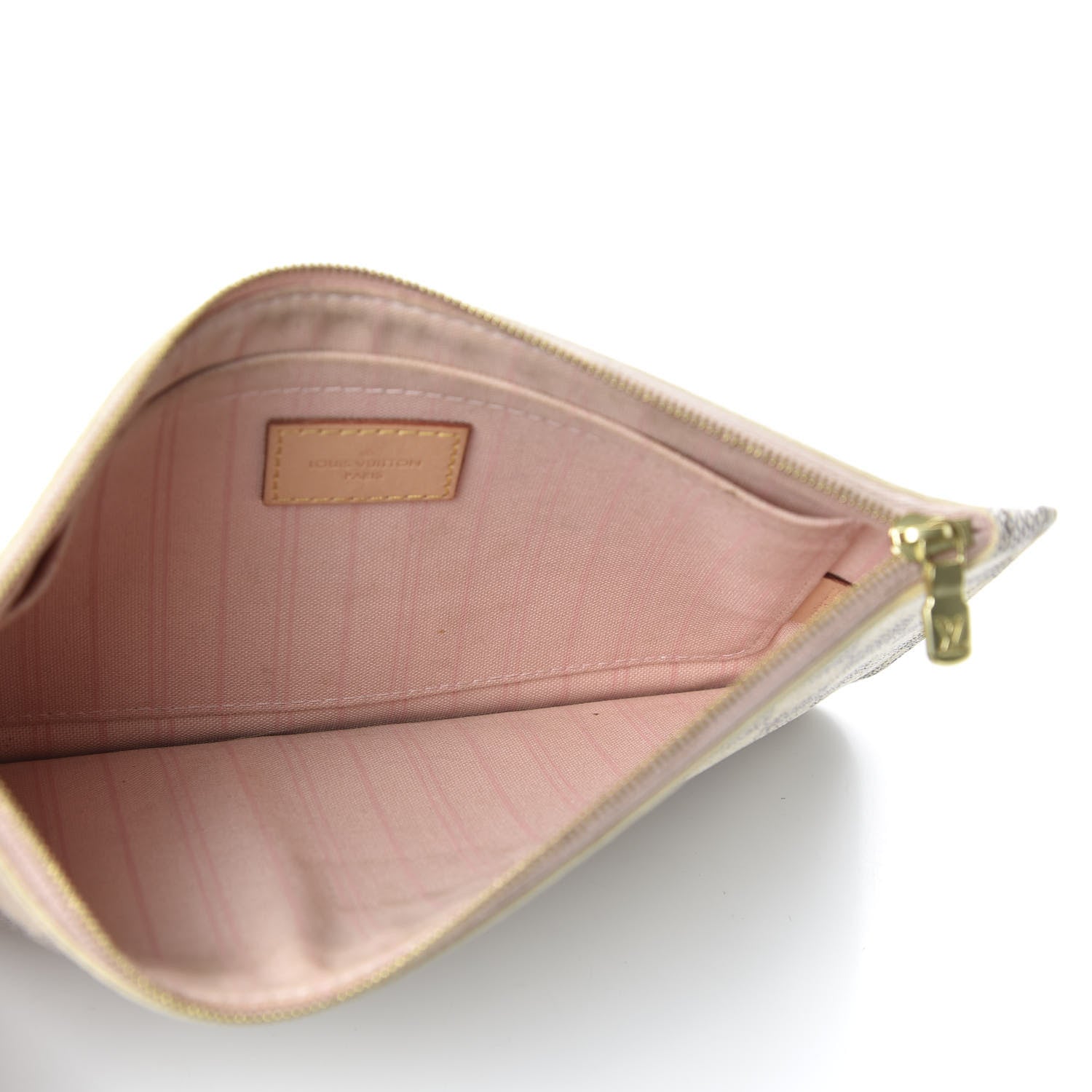 Louis Vuitton Damier Azur Neverfull MM GM Pochette Rose Ballerine 5 of 9