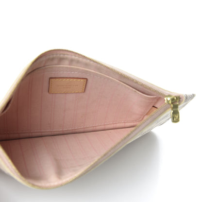 Louis Vuitton Damier Azur Neverfull MM GM Pochette Rose Ballerine 5 of 9