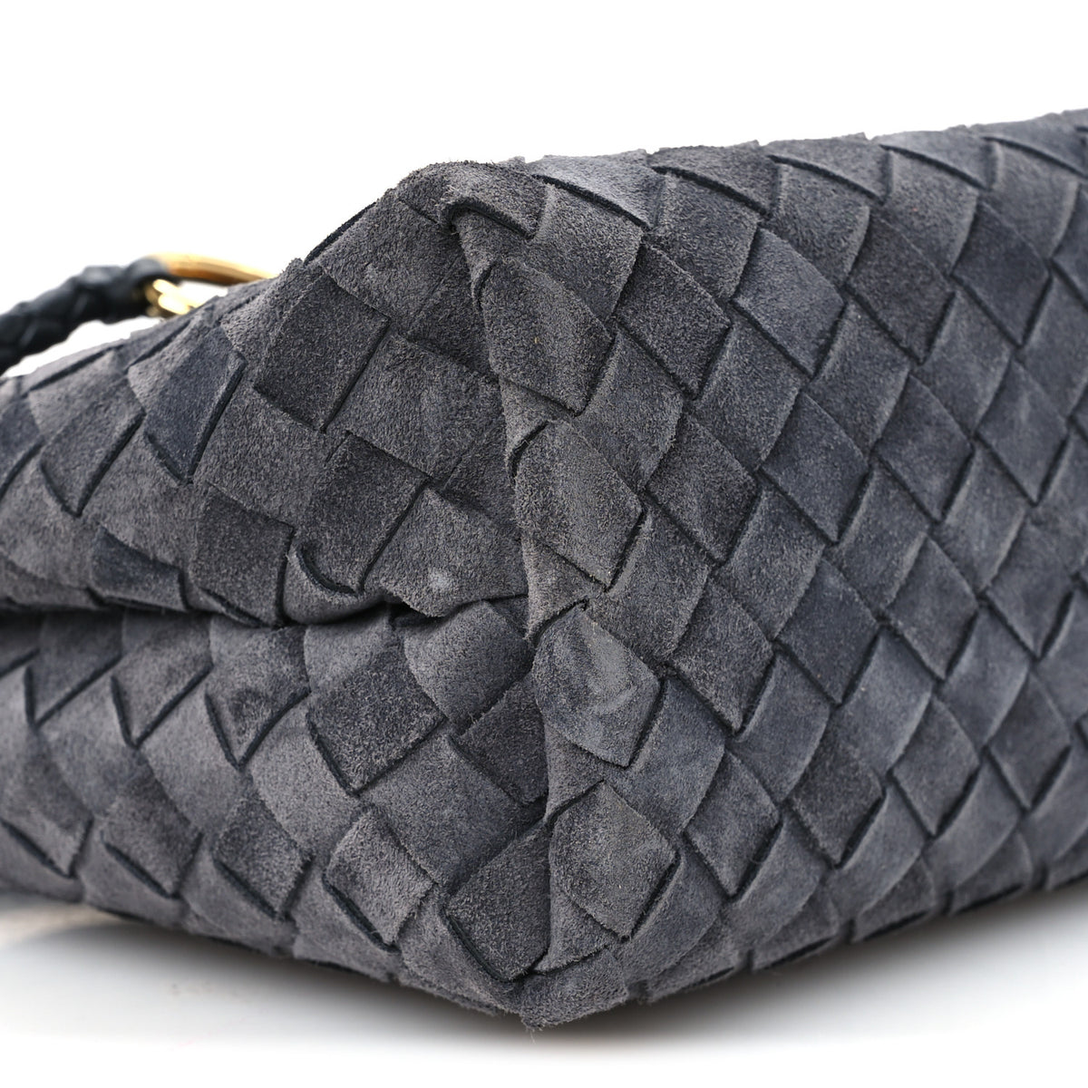 Bottega Veneta Suede Intrecciato Small Andiamo Shoulder Bag Graphite 8 of 9