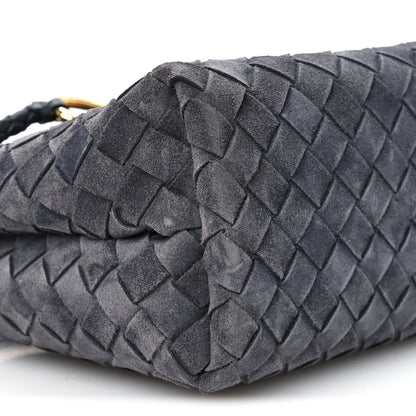 Bottega Veneta Suede Intrecciato Small Andiamo Shoulder Bag Graphite 8 of 9