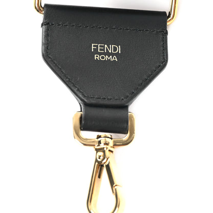 Fendi Jacquard Ribbon Vitello King FF Adjustable Strap You Fango Marrone Black 3 of 4