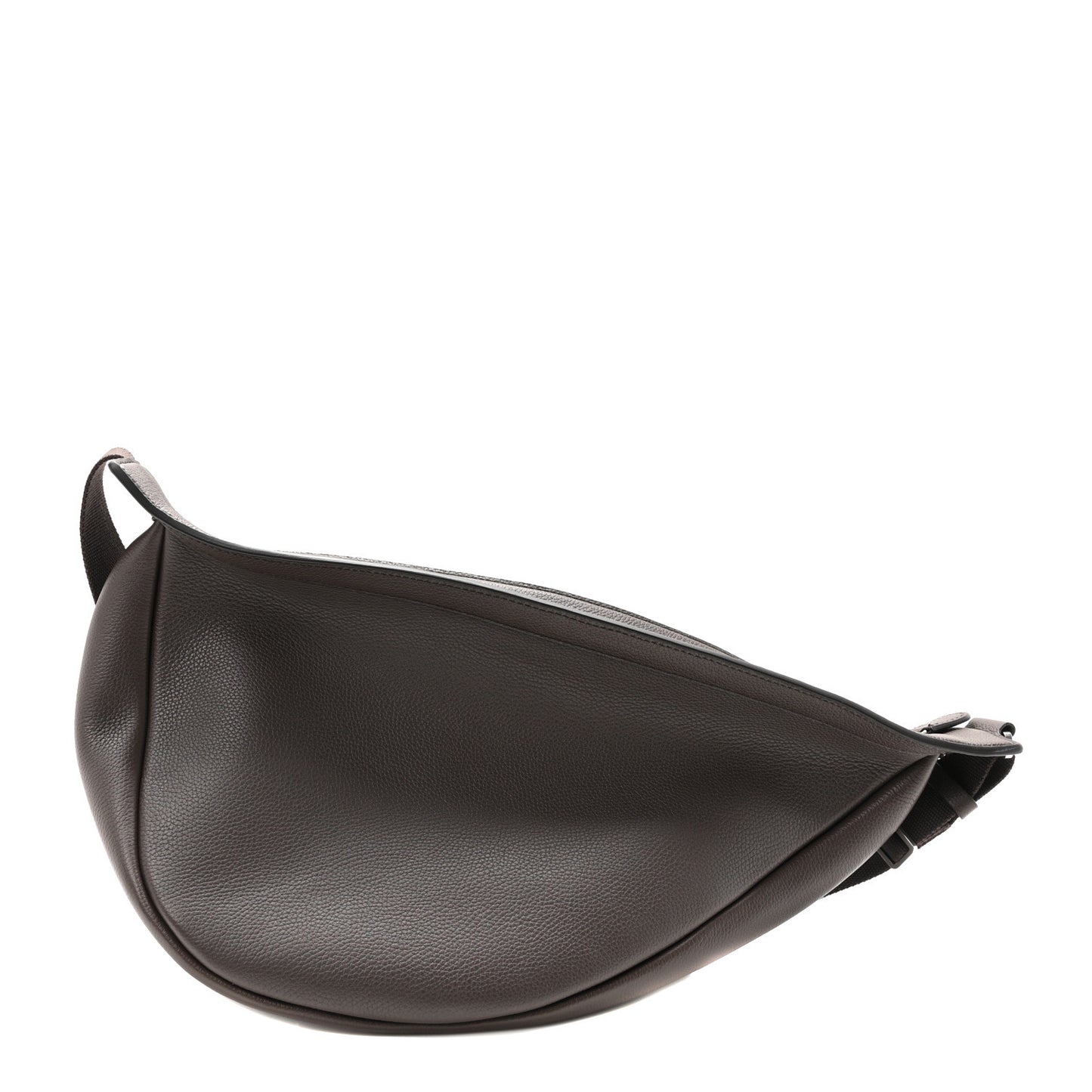 Grained Calfskin Large Slouchy Banana Bag Brunette