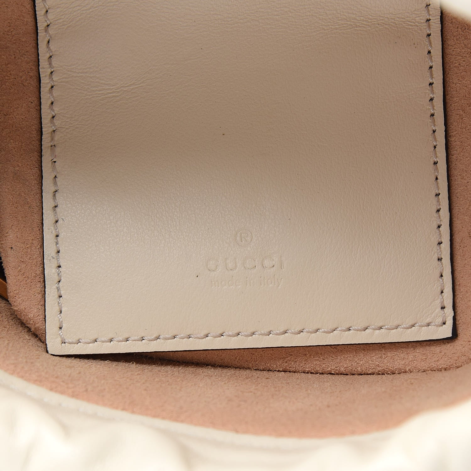 Gucci Calfskin Matelasse Mini GG Marmont 2.0 Bucket Bag White 6 of 11