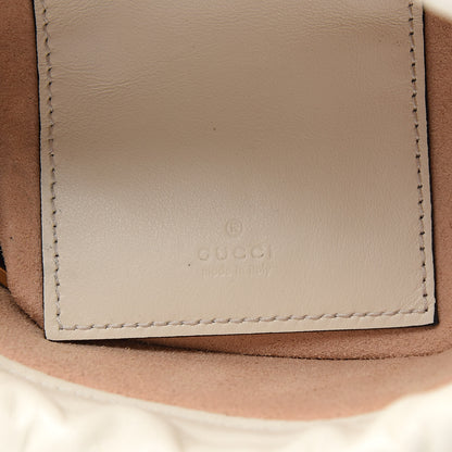 Gucci Calfskin Matelasse Mini GG Marmont 2.0 Bucket Bag White 6 of 11