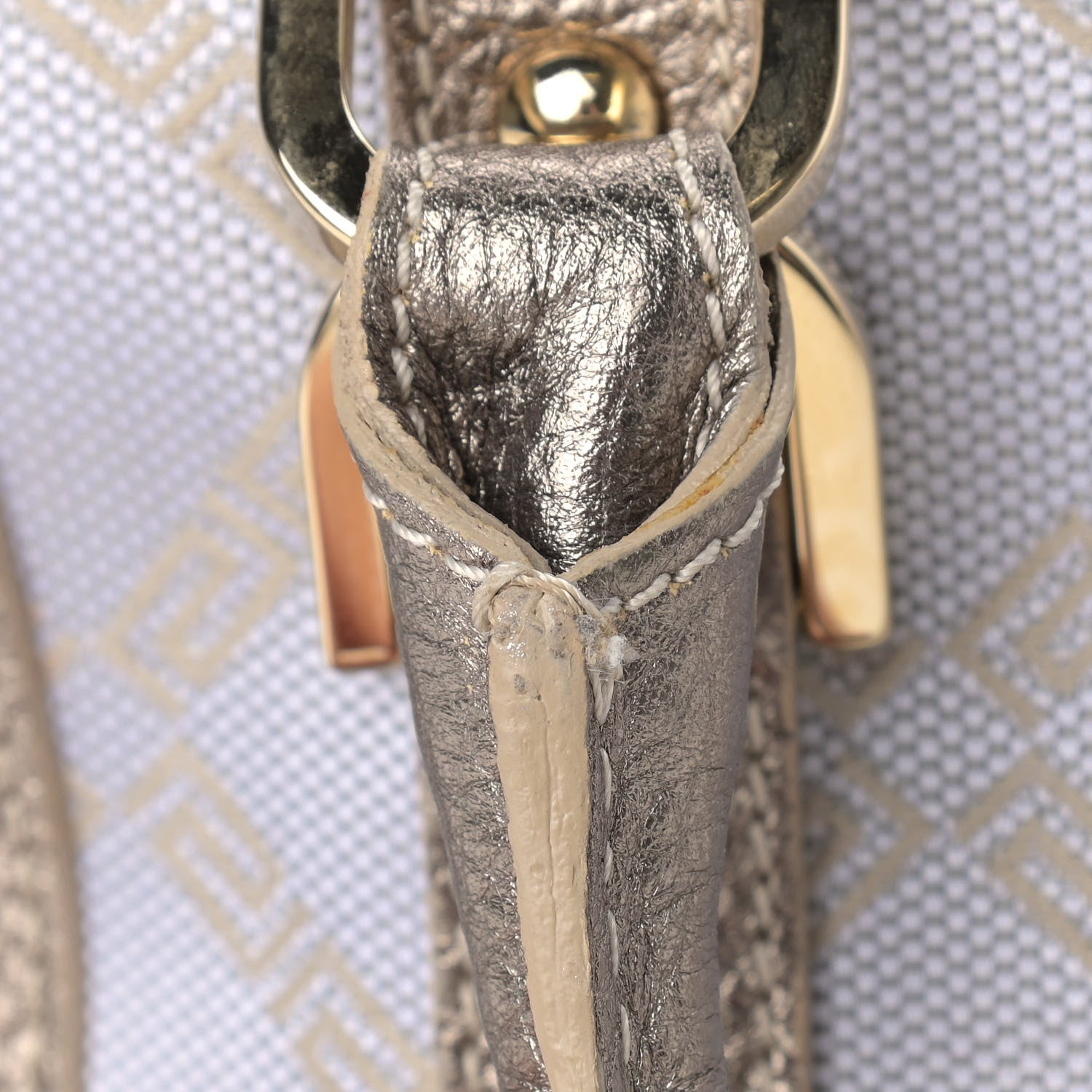 Versace Calfskin Nylon Madonna Satchel Gold 11 of 16