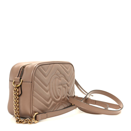 Gucci Calfskin Matelasse Small GG Marmont Chain Shoulder Bag Porcelain Rose 3 of 12