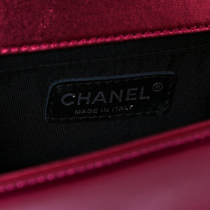 Chanel Metallic Patent Calfskin Quilted Small Boy Flap Pink 6 of 14