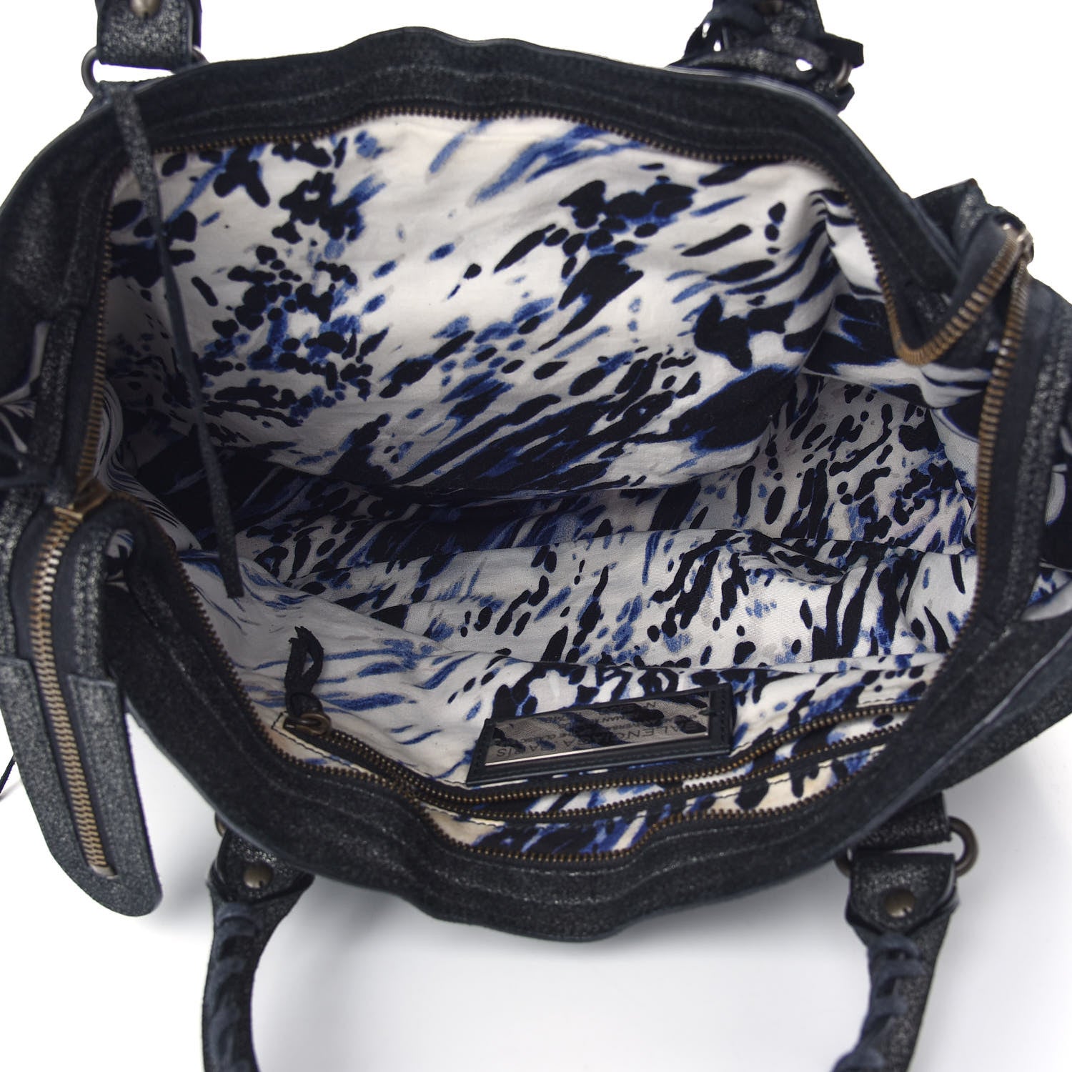 Balenciaga Metallic Craquele Classic Hardware City Black 7 of 9