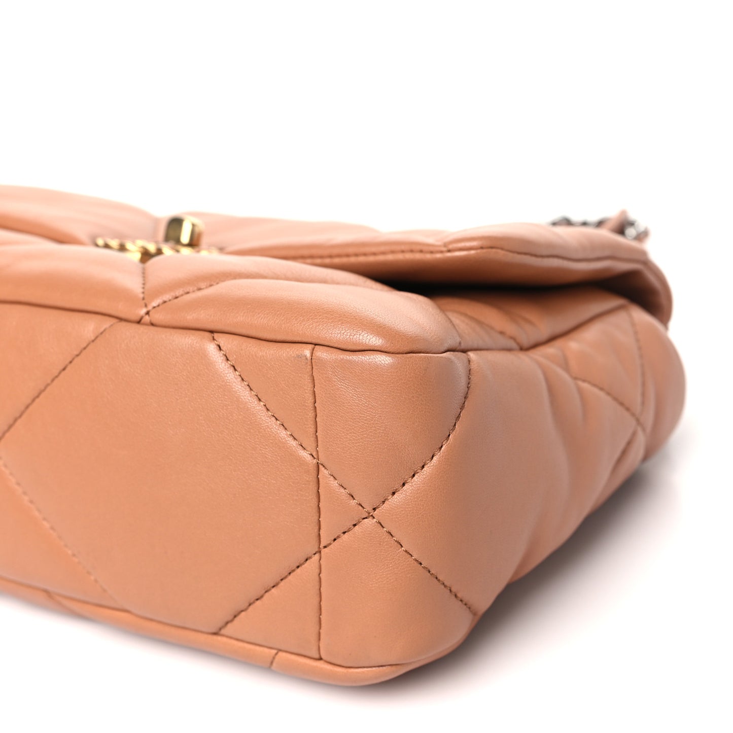 Lambskin Quilted Medium Chanel 19 Flap Brown