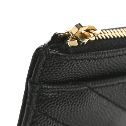 Saint Laurent Grain De Poudre Chevron Monogram Bill Pouch Black 11 of 11