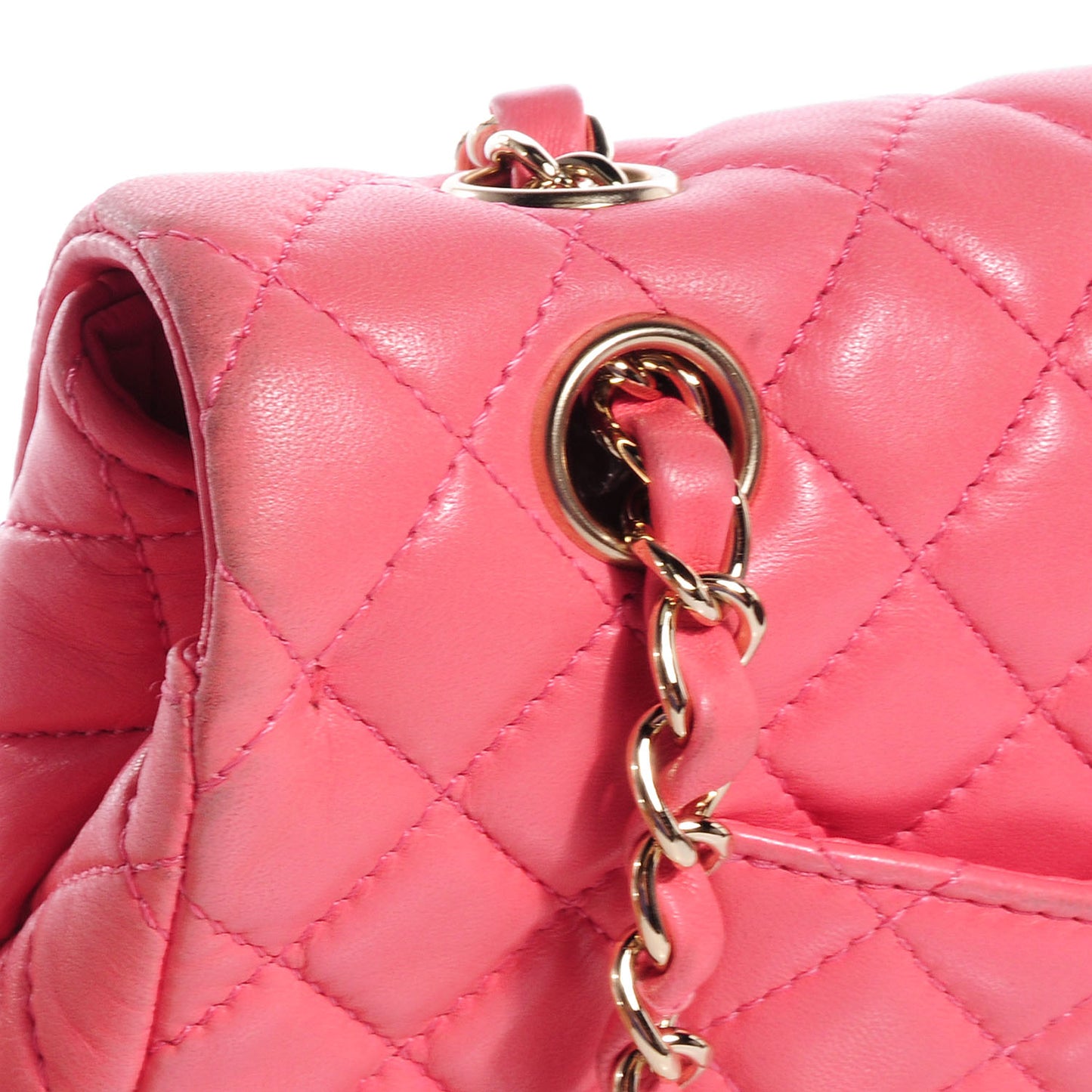 Lambskin Quilted Valentine Charms Medium Single Flap Pink