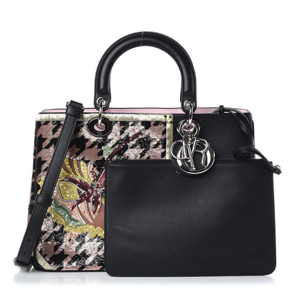 Christian Dior Sequin Embroidered Smooth Calfskin Medium Diorissimo Black 1 of 14