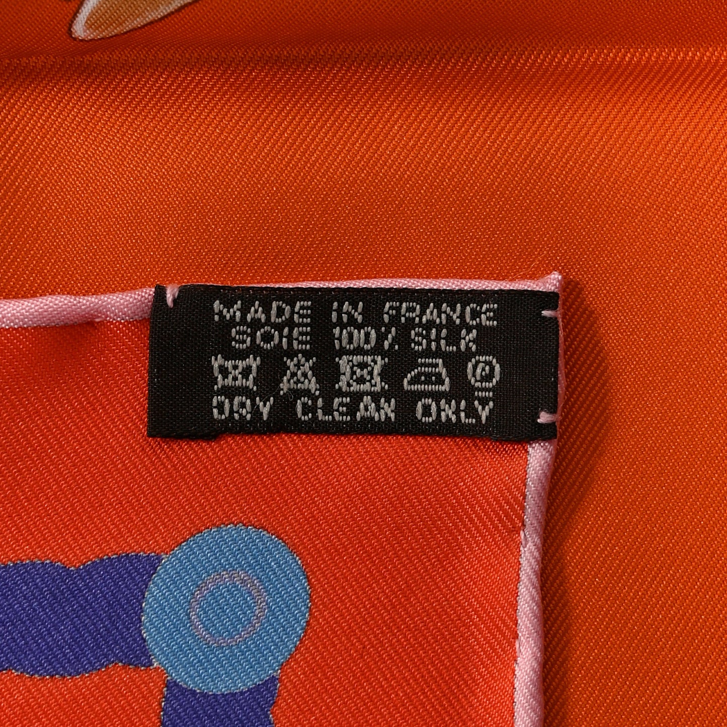 Silk Cannes Et Cannes Scarf 90 Orange Bleu Voire