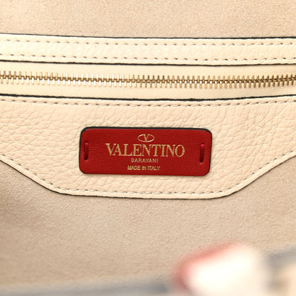 Valentino Garavani Grained Calfskin Small Rockstud Shoulder Tote Light Ivory 6 of 12