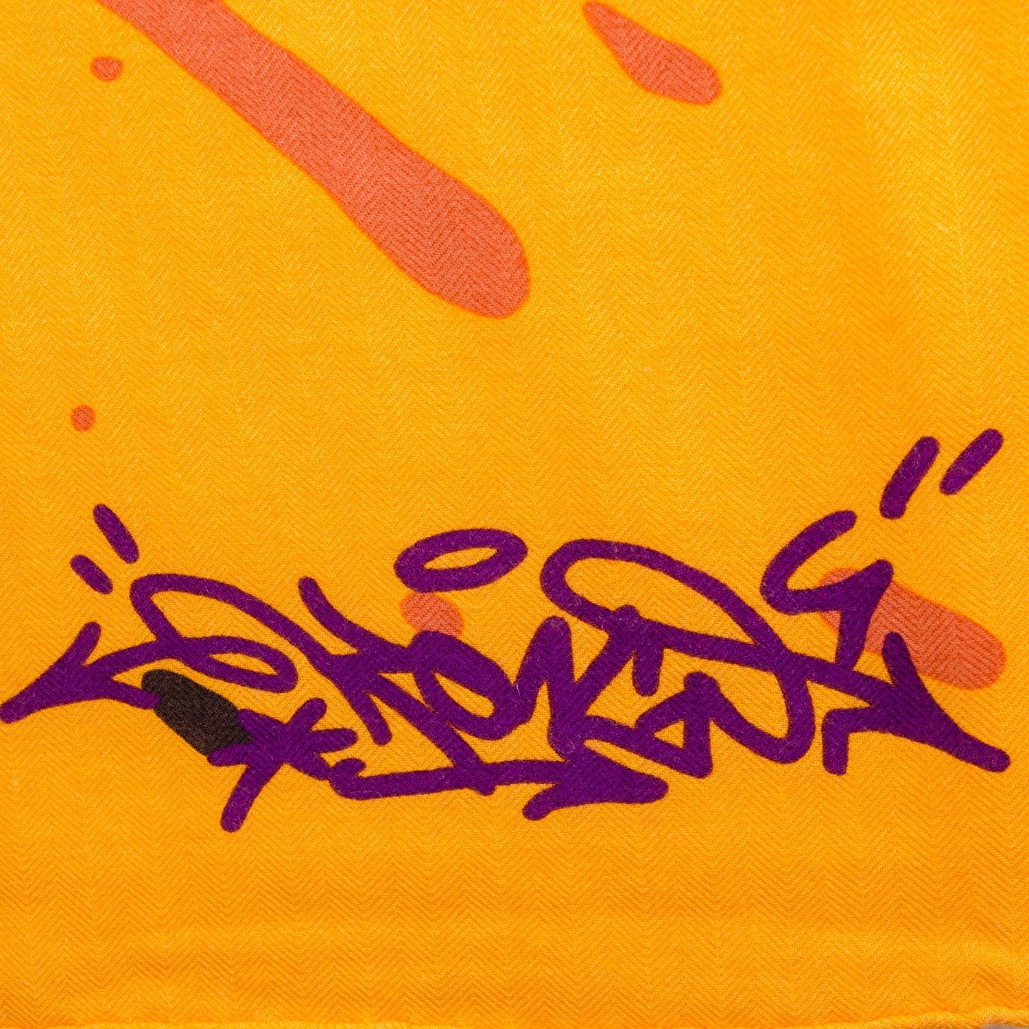 Hermes Silk Cashmere Graff Graffiti Shawl 140 Juane D'Or Violine Marron 5 of 6