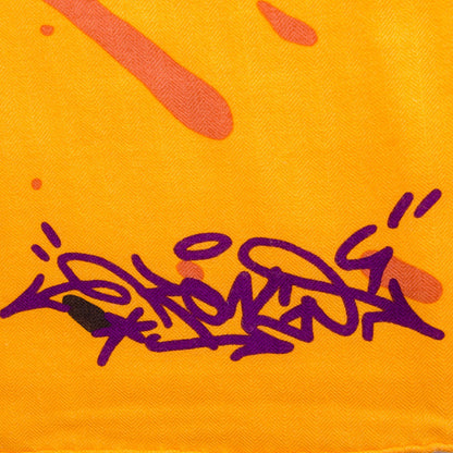 Hermes Silk Cashmere Graff Graffiti Shawl 140 Juane D'Or Violine Marron 5 of 6