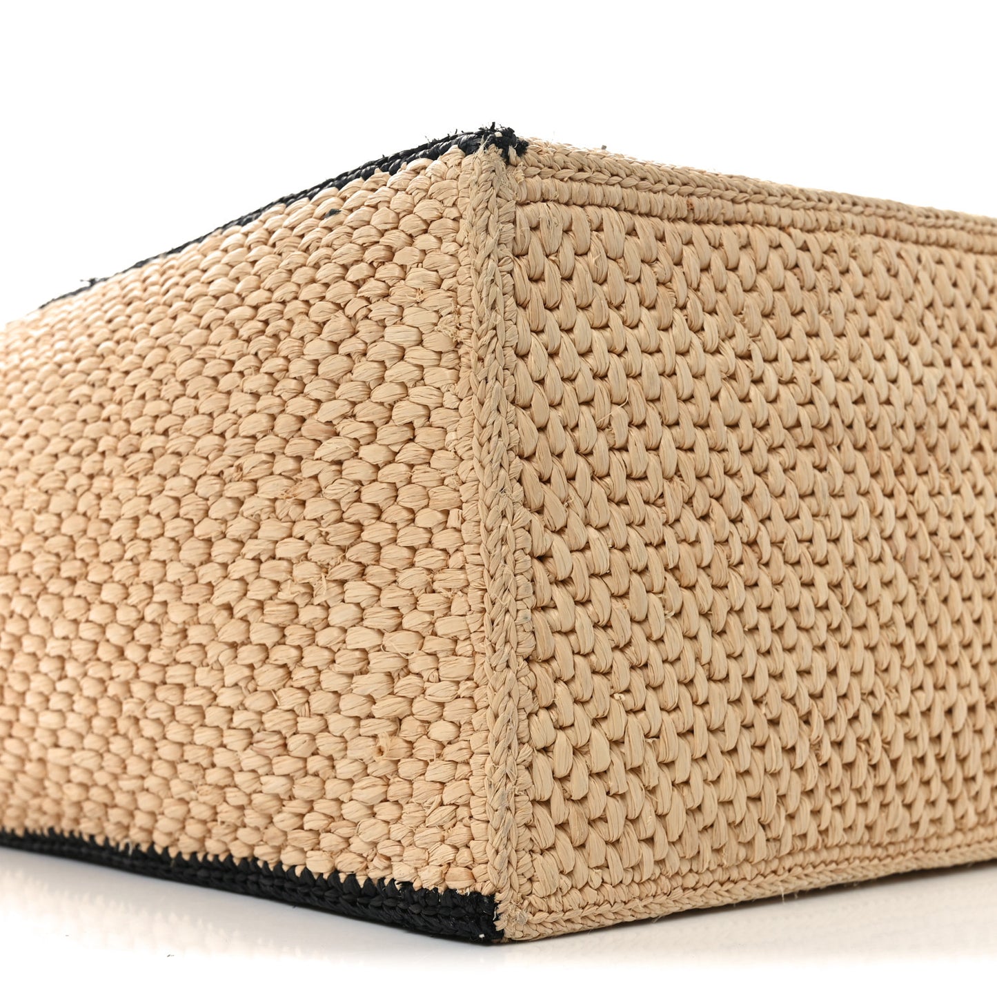Raffia Large Paula's Ibiza Logo Tote Natural Tan