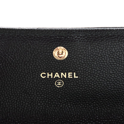 Chanel Caviar Chevron Quilted Small Boy Flap Wallet Black 6 of 8