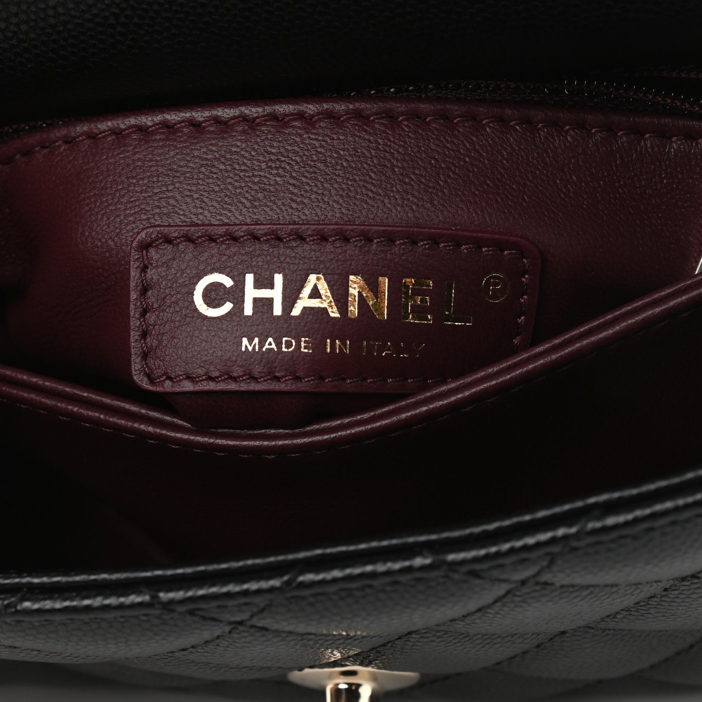 Caviar Quilted Extra Mini Coco Handle Flap Black