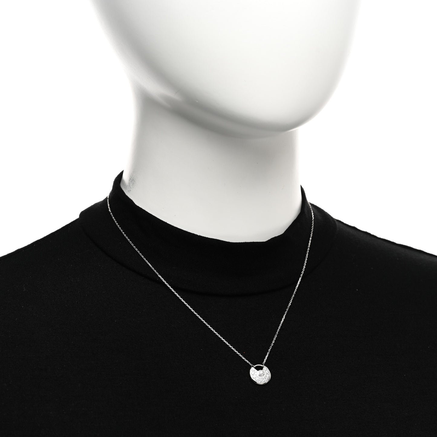 18K White Gold Diamond XS Amulette de Cartier Pendant Necklace