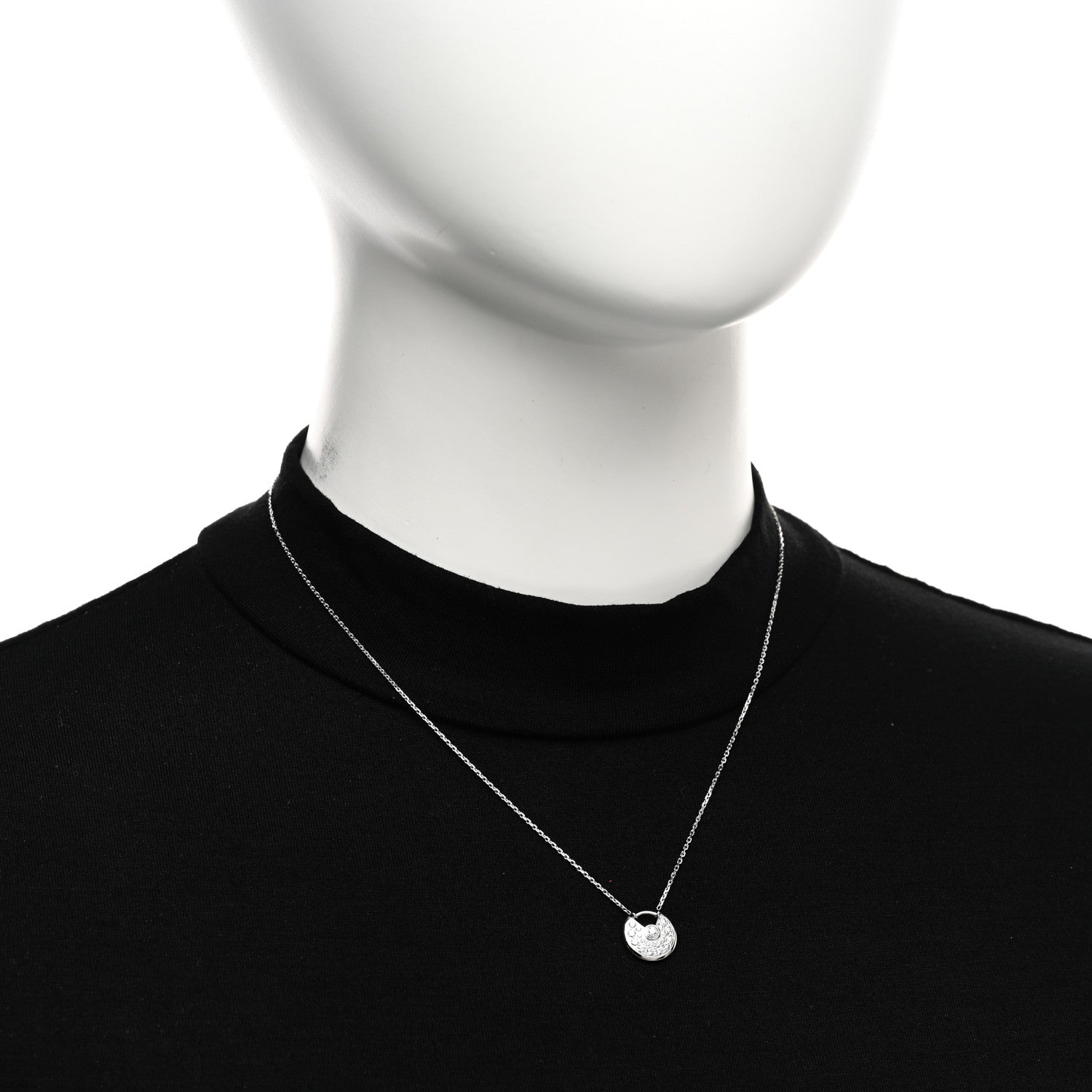 Cartier 18K White Gold Diamond XS Amulette de Cartier Pendant Necklace 2 of 5