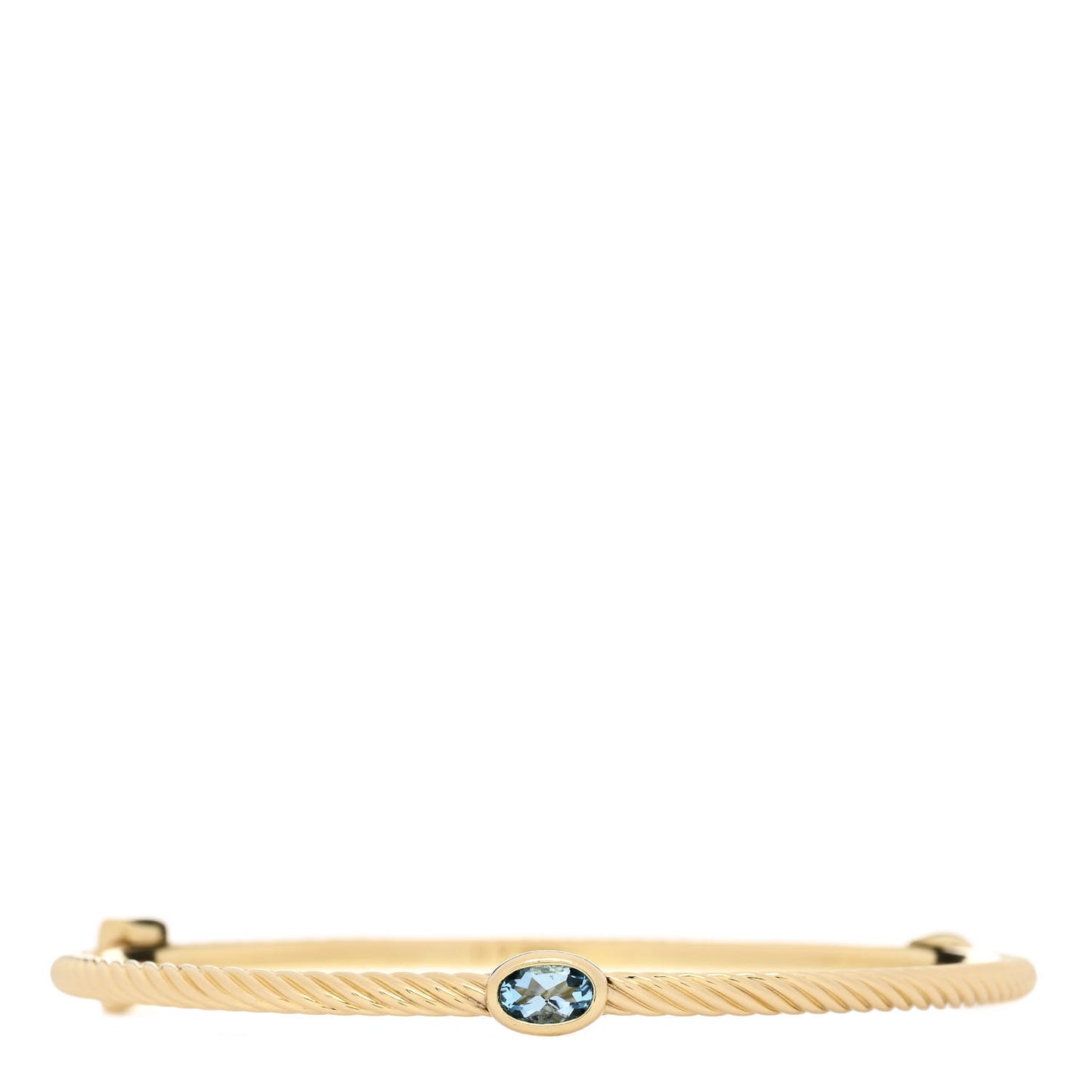 18K Yellow Gold Blue Topaz Cable Classics Bangle Bracelet