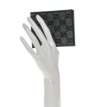 Gucci Denim Monogram Bi-Fold Wallet Black 2 of 8