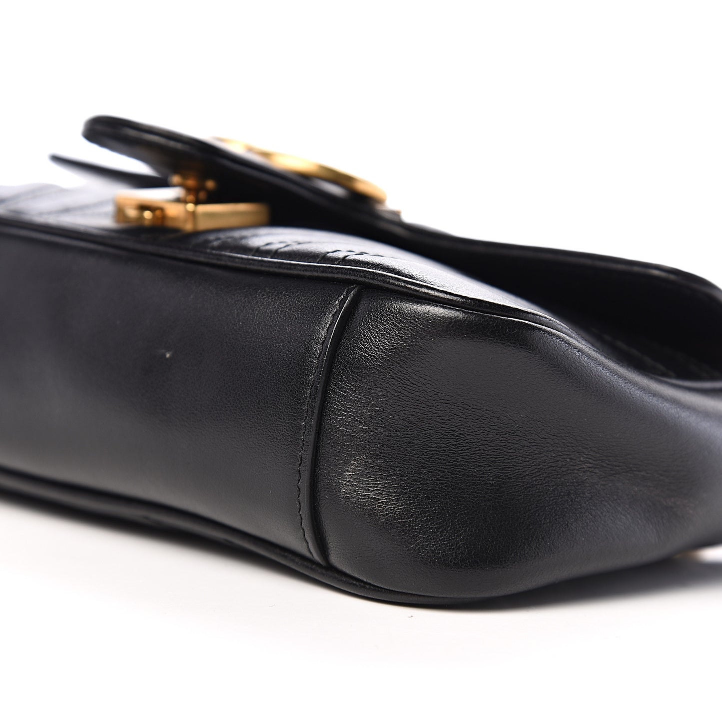Calfskin Matelasse Mini GG Marmont Shoulder Bag Black