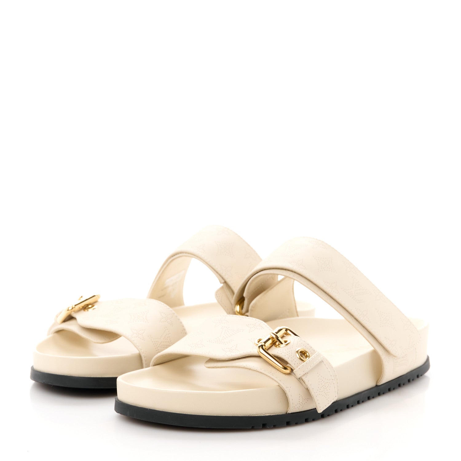 Louis Vuitton Mahina Bom Dia Flat Mule Sandals 38 Beige Clair 3 of 10