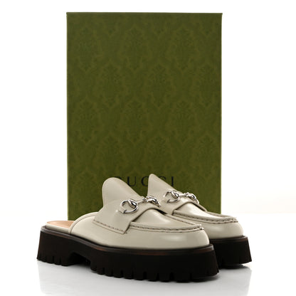 Gucci Cordovan Lux Horsebit Platform Mules 39 Mystic White 9 of 9