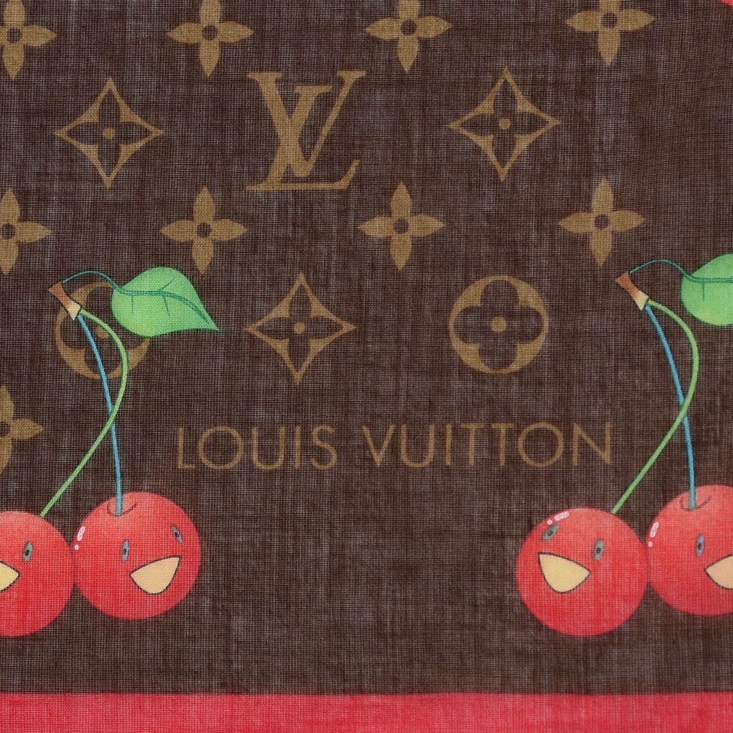 Cotton Monogram Cerises Scarf