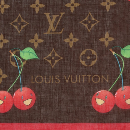 Louis Vuitton Cotton Monogram Cerises Scarf 3 of 5