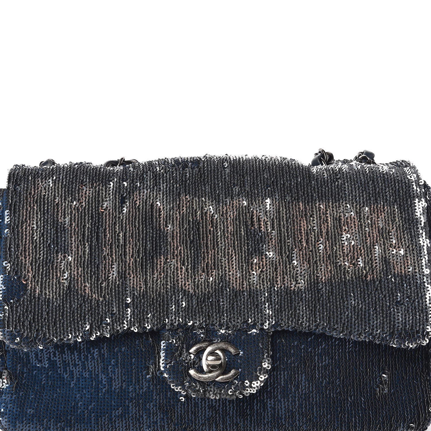 Chanel Sequin Medium Coco Cuba Single Flap Blue 11 of 13