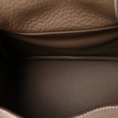 Hermes Taurillon Clemence Mini Lindy 20 Etoupe 5 of 11