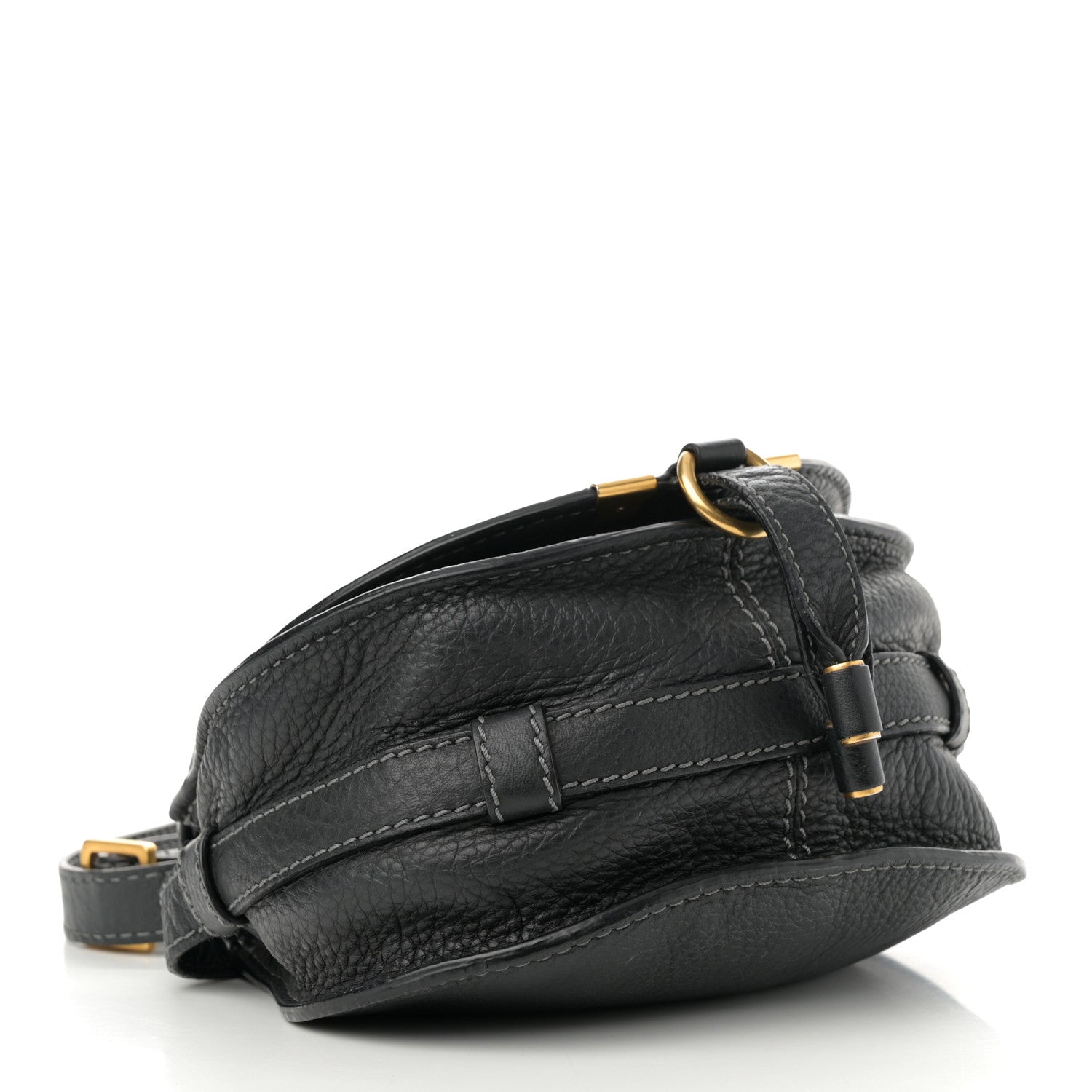 Chloe Calfskin Mini Marcie Round Crossbody Bag Black 4 of 13