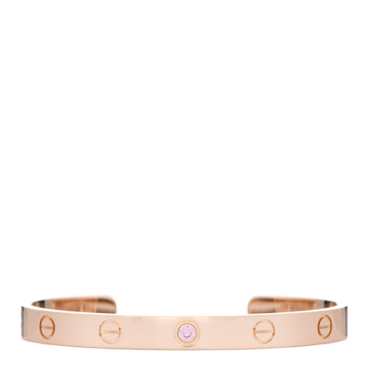 Cartier 18K Pink Gold Pink Sapphire LOVE Cuff Bracelet 17 1 of 4