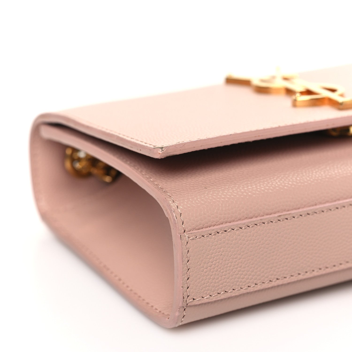 Saint Laurent Grain De Poudre Small Monogram Kate Satchel Pale Blush 9 of 10