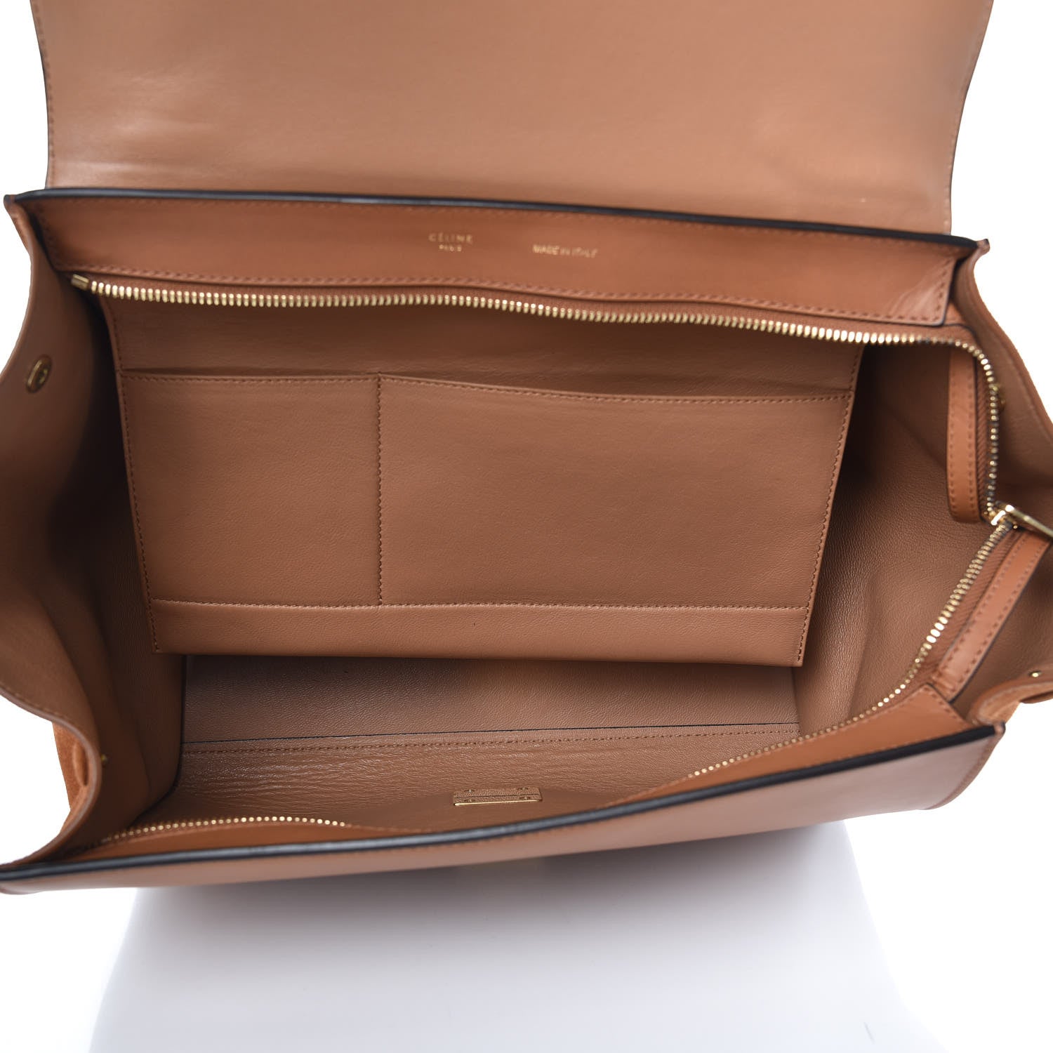 Celine Natural Calfskin Suede Medium Trapeze Tan 5 of 13