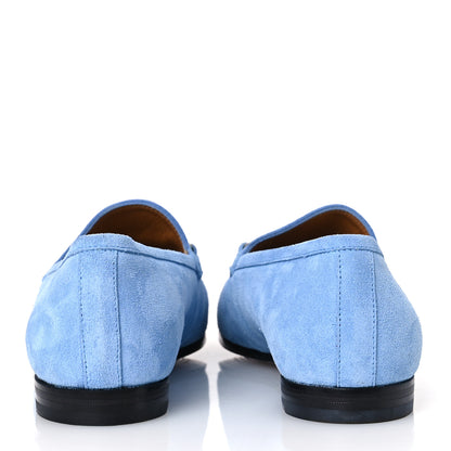 Gucci Suede Horsebit Womens Jordaan Loafers  38.5 Glacial Blue 6 of 16