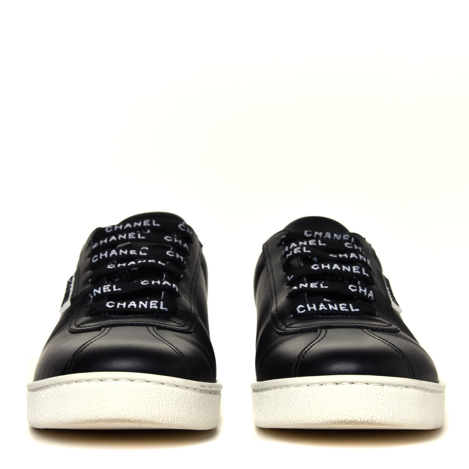 Chanel Calfskin Womens CC Sneakers 36 Black 3 of 12