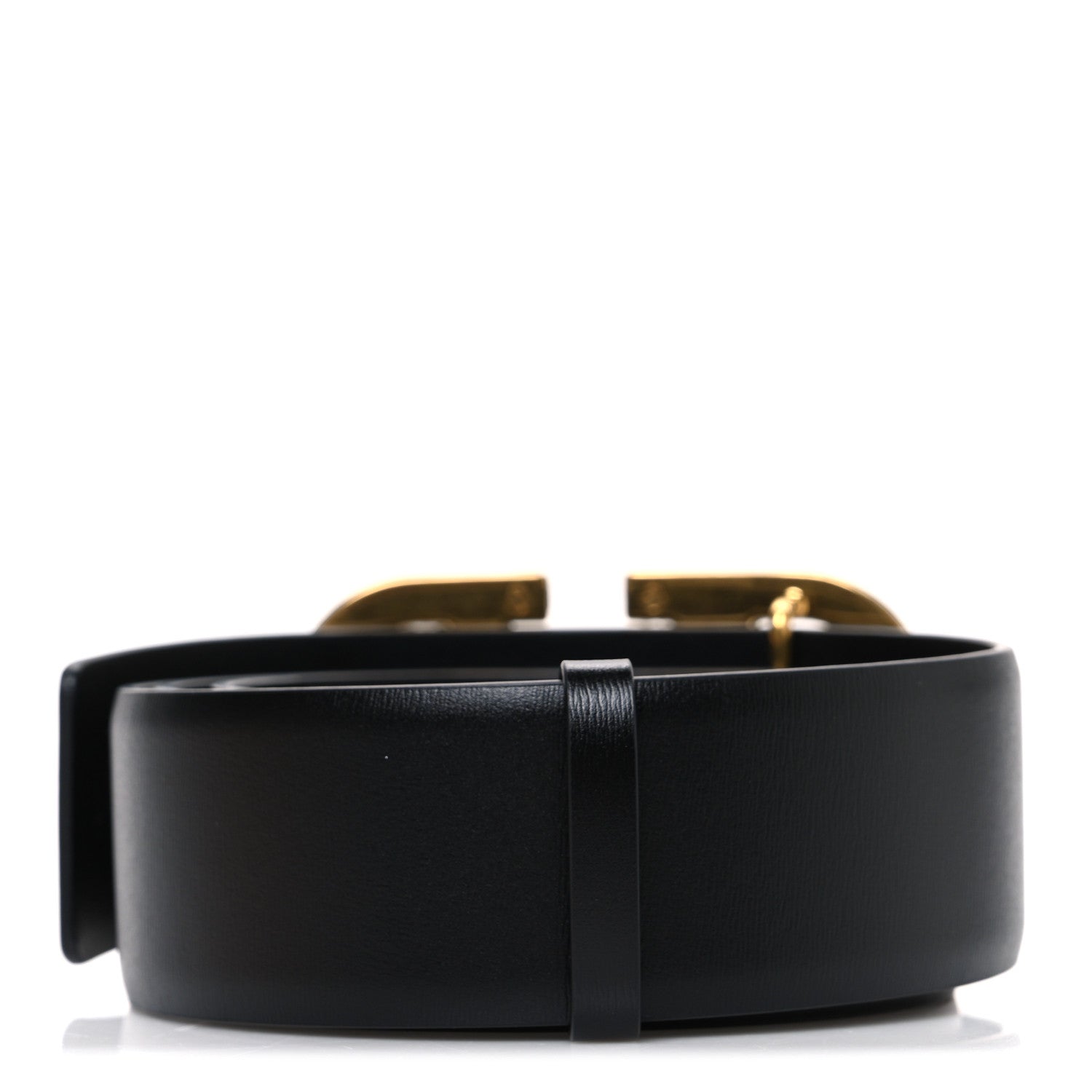 Valentino Garavani Glossy Calfskin Monochrome 40mm VLogo Belt 80 32 Black 2 of 5